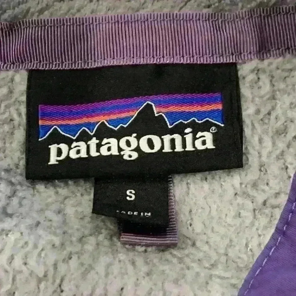 PATAGONIA Womens Small RE-TOOL SNAP-T Gray purple Fleece Pullover Jacket - Picture 3 of 5